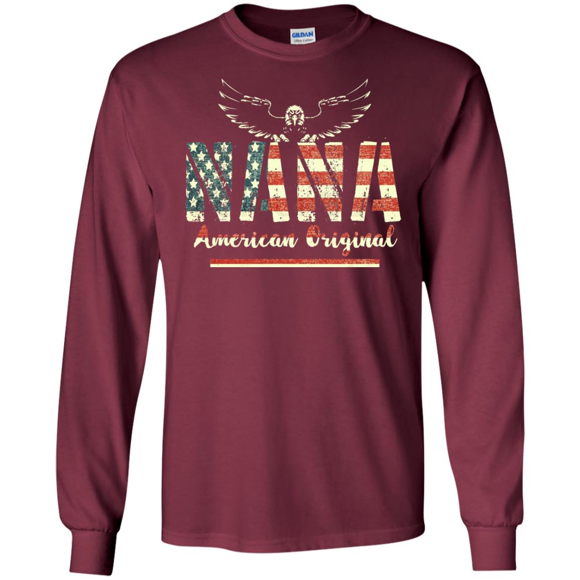 Nana American Original Grandparents T-shirt Maroon