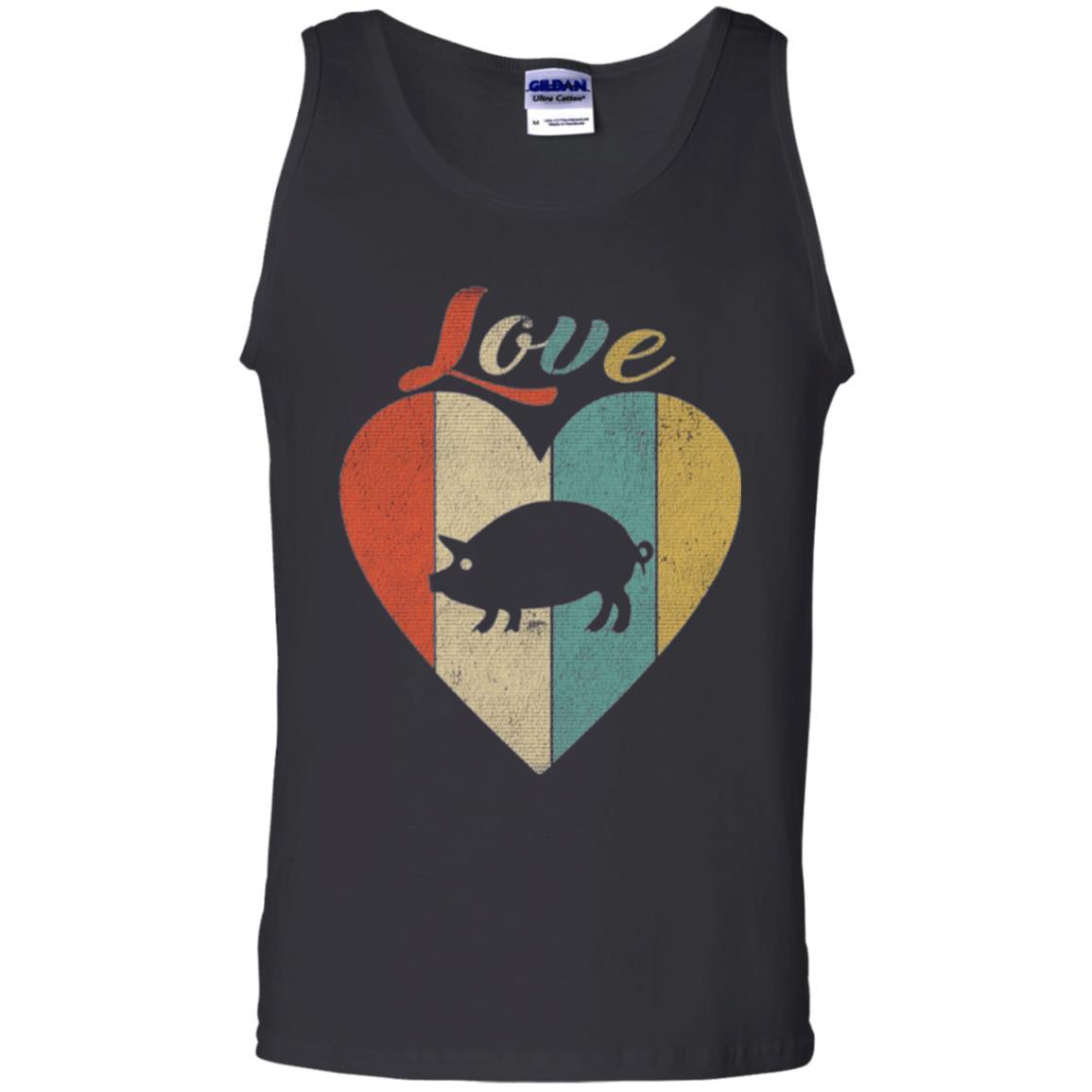 Beautiful Vintage Retro Pig Lover T-shirt Black