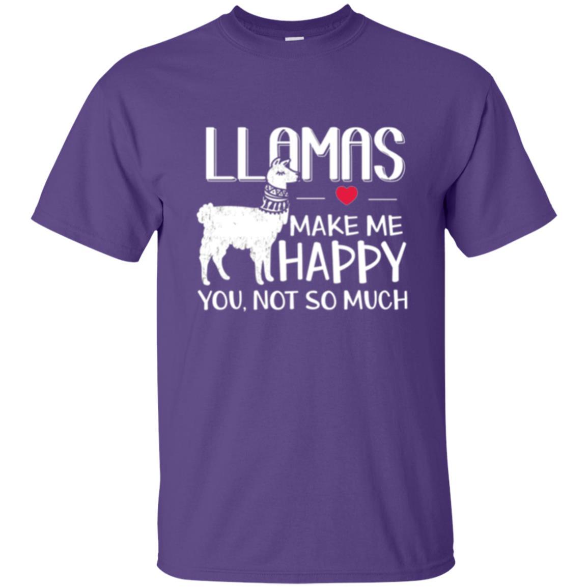 Llamas Make Me Happy You Not So Much T-shirt Purple