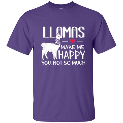 Llamas Make Me Happy You Not So Much T-shirt Purple