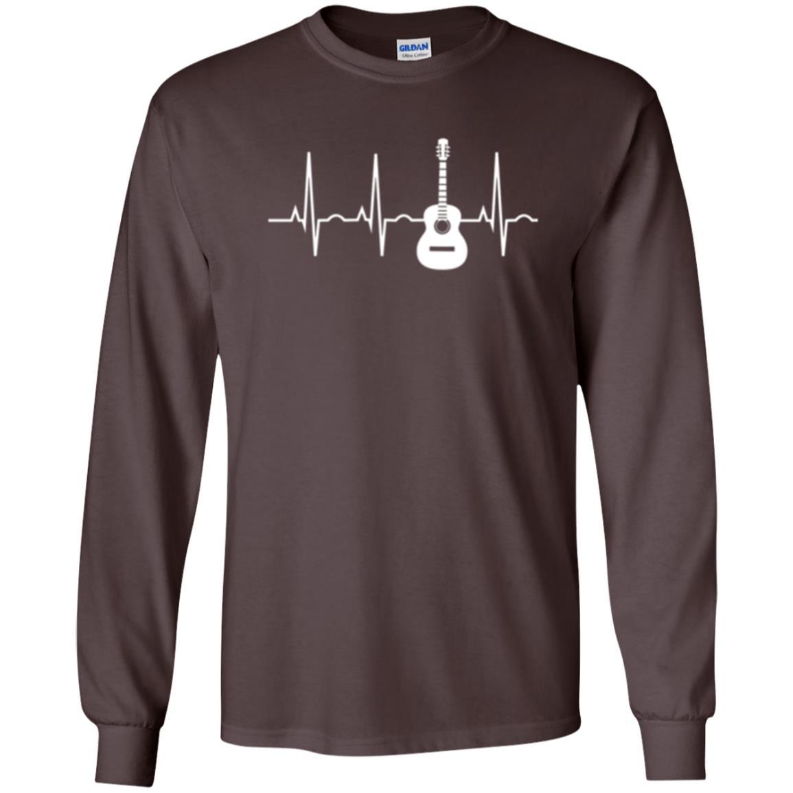 Guitarist T-shirt Guitar Heartbeat T-shirt Dark Chocolate