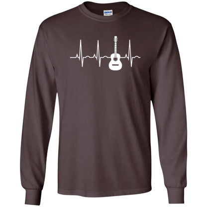 Guitarist T-shirt Guitar Heartbeat T-shirt Dark Chocolate