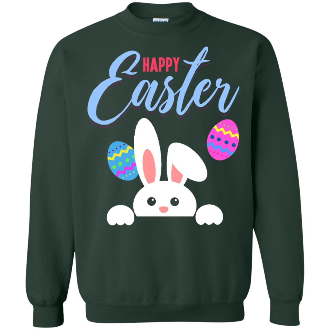 Emoji Bunny Egg Happy Easter Shirt Forest Green
