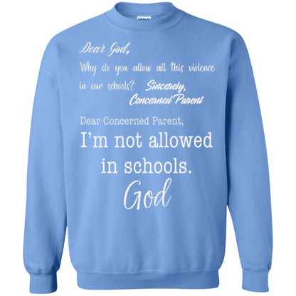 Dear God Why Not Allowed In Schools Christian T-shirt Carolina Blue