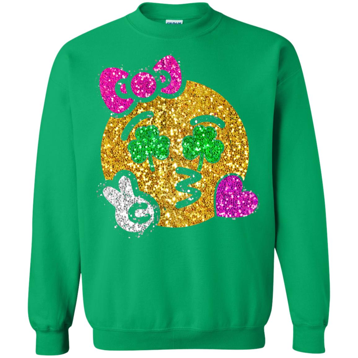 Emoji Kiss Heart Princess St. Patrick_s Day T-shirt Irish Green