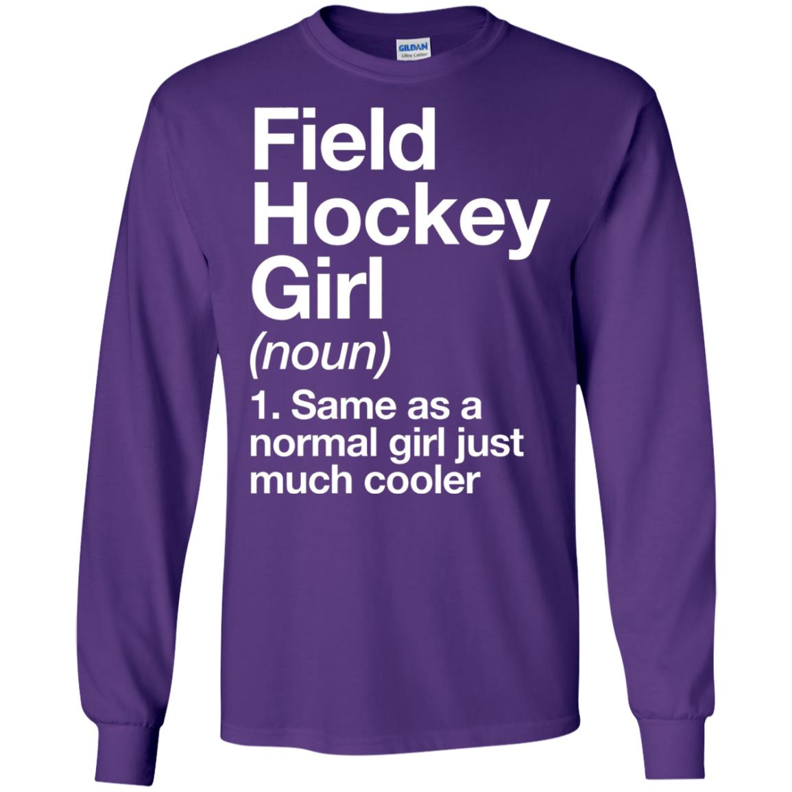 Field Hockey Girl Definition Hockey Lover T-shirt Purple