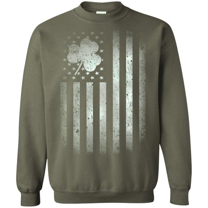 Vintage Irish American Shamrock Flag St Patricks Day T-shirt Military Green