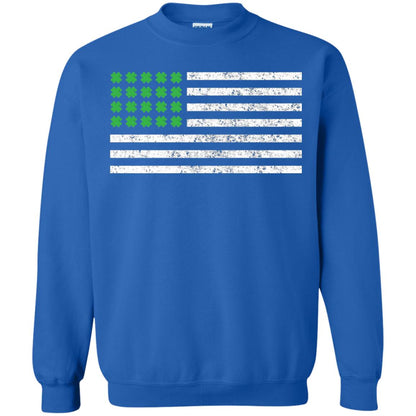 Usa Flag With Irish Shamrock St Patricks Day T-shirt Royal