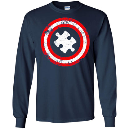 Captain Autism Superhero T-shirt Autism Awareness Navy