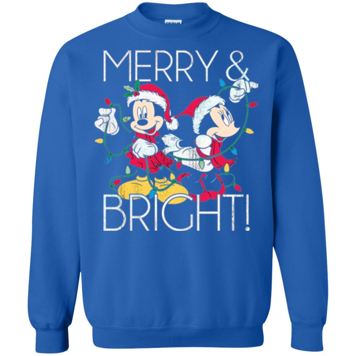 Disney Mickey Mouse T-shirt Merry And Bright Christmas Royal