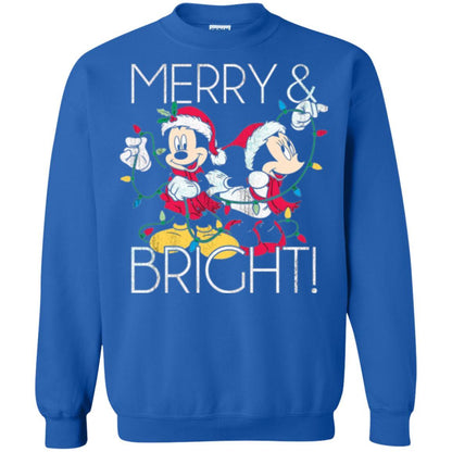 Disney Mickey Mouse T-shirt Merry And Bright Christmas Royal