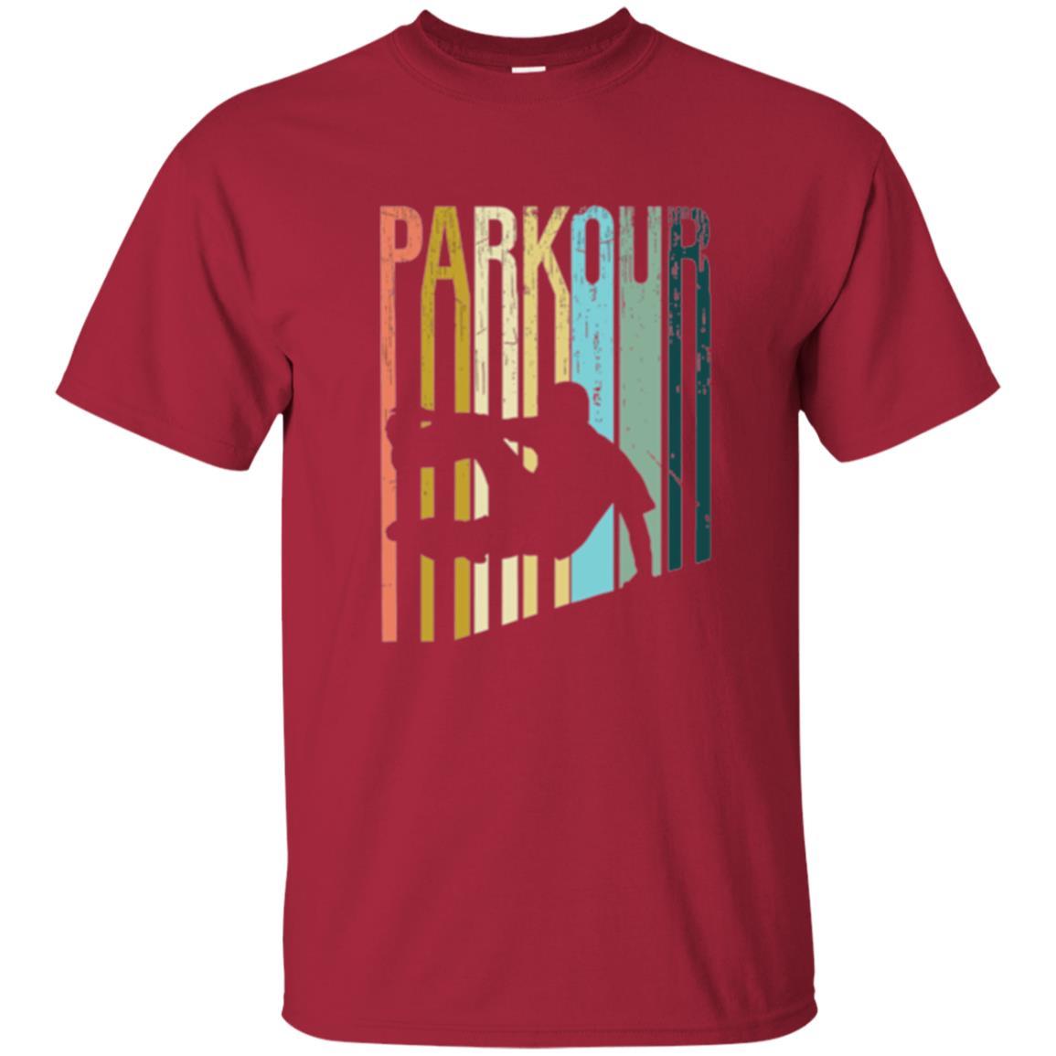 Parkour T-shirt Distressed Style Parkour Silhouette Cardinal