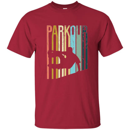 Parkour T-shirt Distressed Style Parkour Silhouette Cardinal