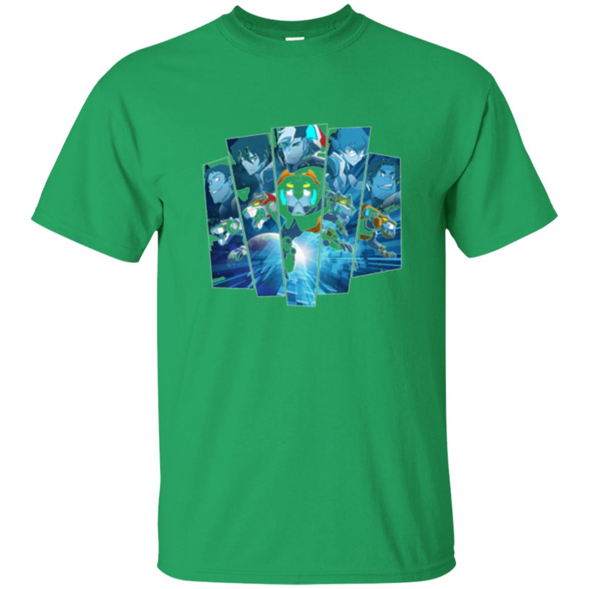 Voltron Legendary Defender 5 Lions In Blue Hue T-shirt Irish Green