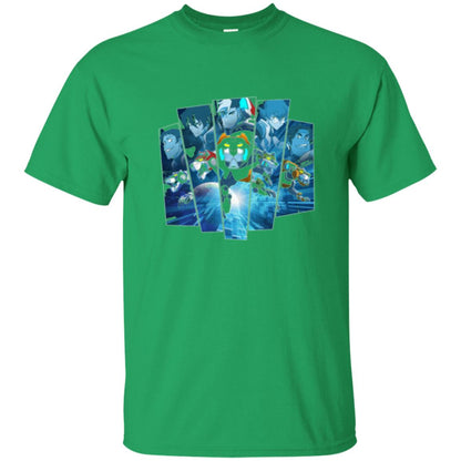 Voltron Legendary Defender 5 Lions In Blue Hue T-shirt Irish Green
