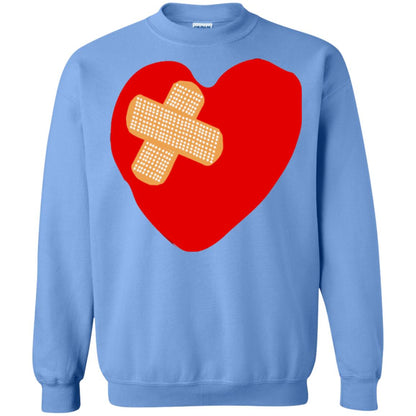 Funny Patched Up Heart Graphic T-shirt Carolina Blue