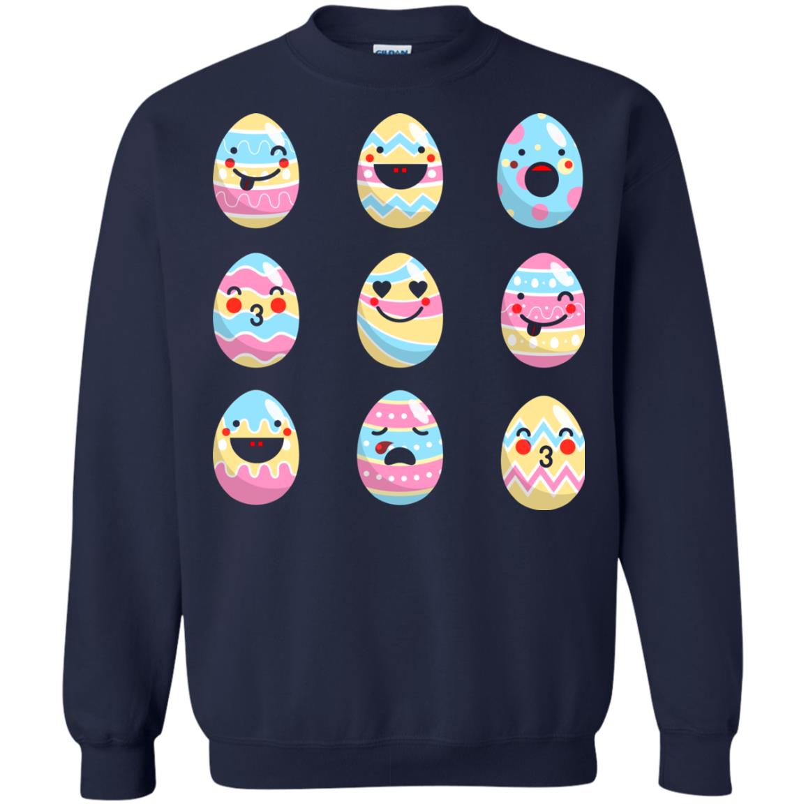 Egg Emoji Easter Happy Egg Hunt For Kids T-shirt Navy