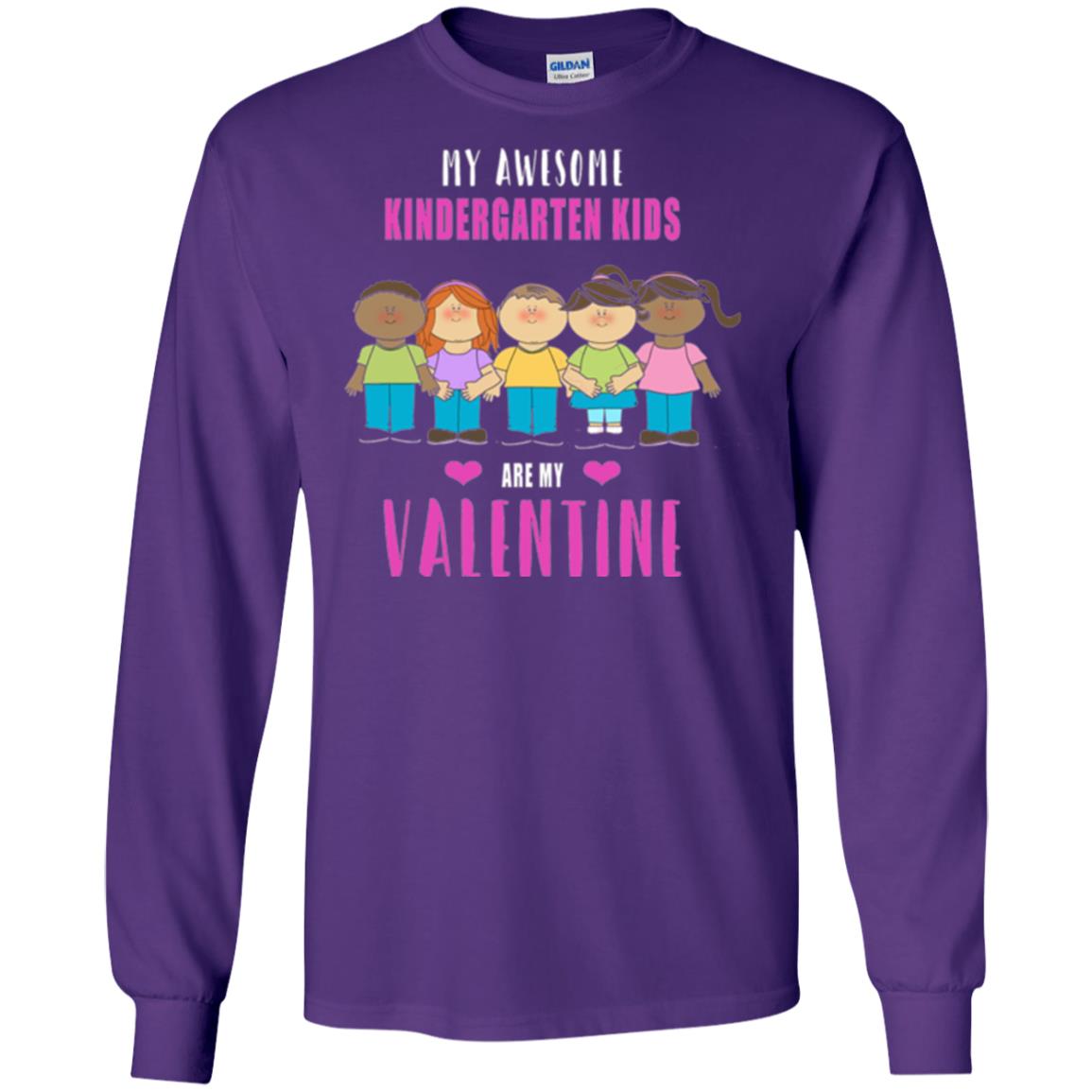 Kindergarten Teacher T-shirt My Awesome Kindergarten Kids Purple
