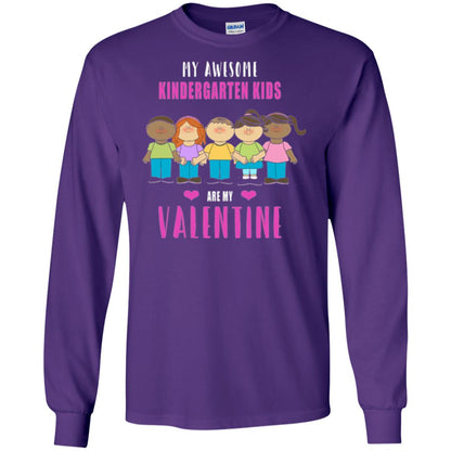 Kindergarten Teacher T-shirt My Awesome Kindergarten Kids Purple