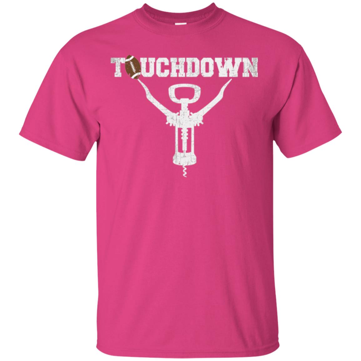 Football T-shirt Touchdown Funny Football Wine Lovers Heliconia