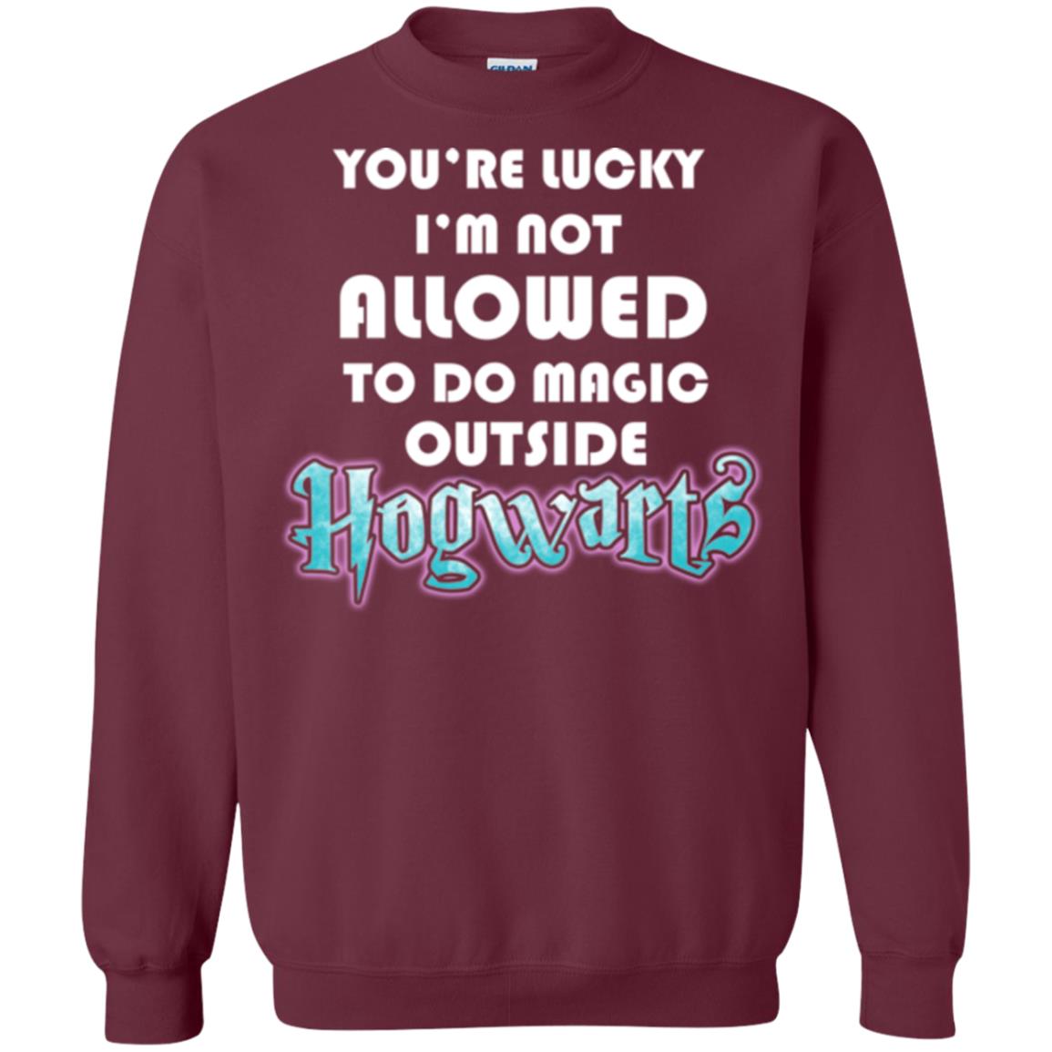 You're Lucky Im Not Allowed To Do Magic Outside Hogwarts Harry Potter Fan T-shirtG180 Gildan Crewneck Pullover Sweatshirt 8 oz.