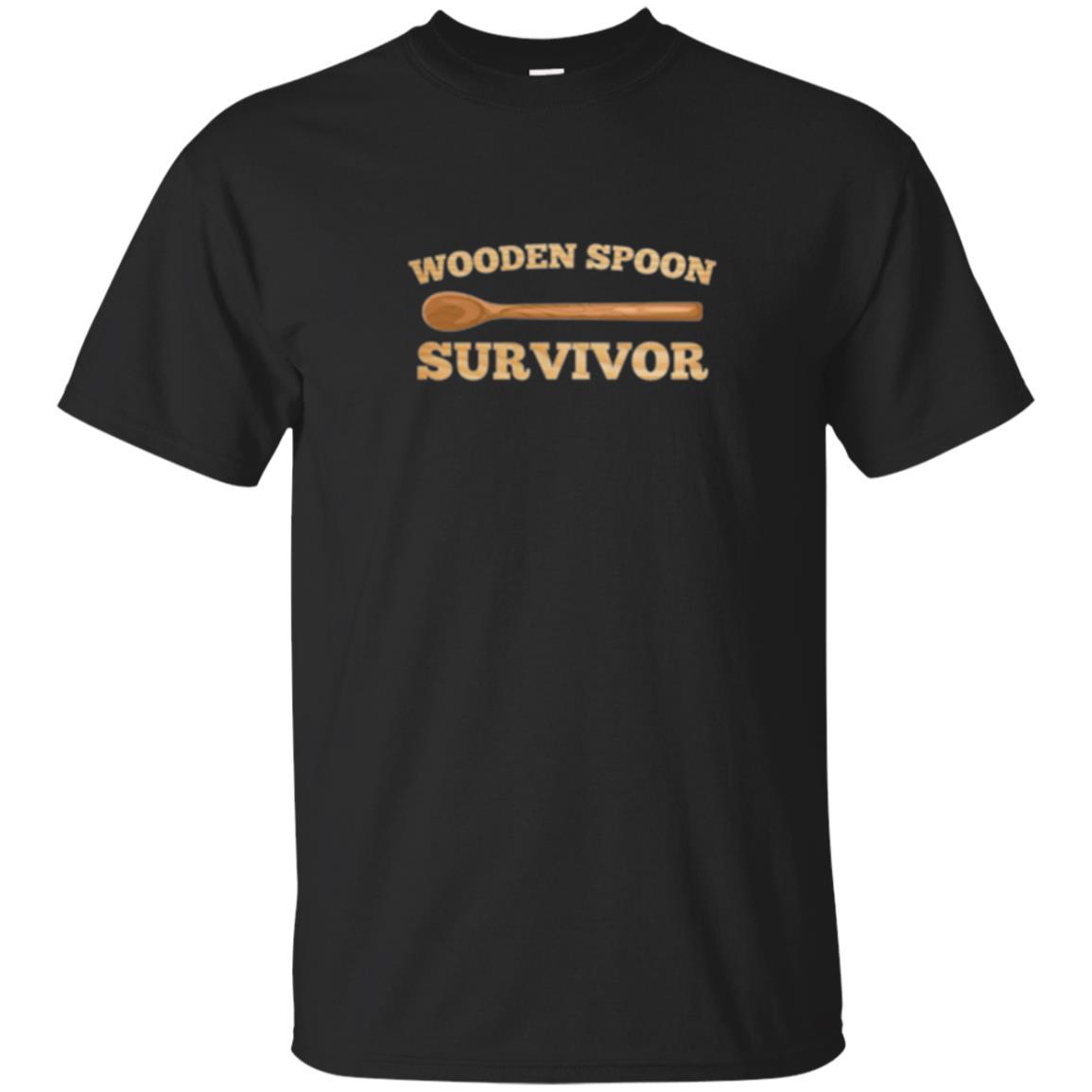 Sarcastic T-shirt Wooden Spoon Survivor T-shirt Black