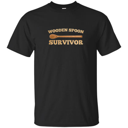 Sarcastic T-shirt Wooden Spoon Survivor T-shirt Black