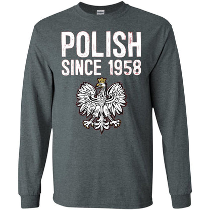 60th Birthday T-shirt Polish Since 1958 Dark Heather