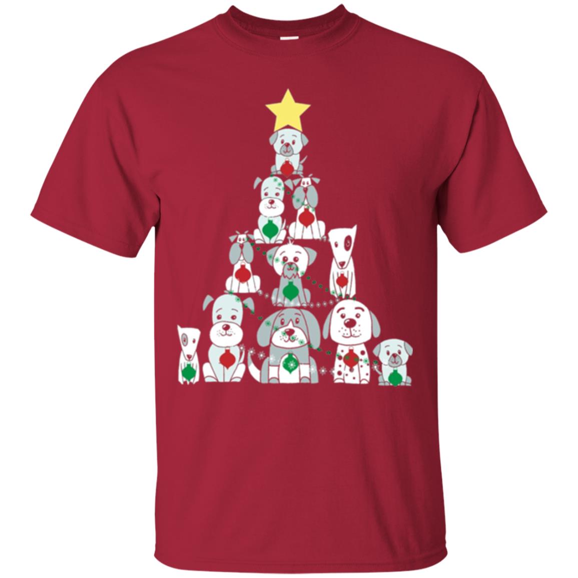 Dogs Lovers T-shirt Christmas Tree By Dogs Cardinal