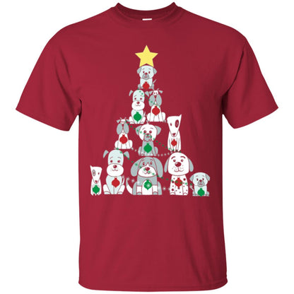 Dogs Lovers T-shirt Christmas Tree By Dogs Cardinal
