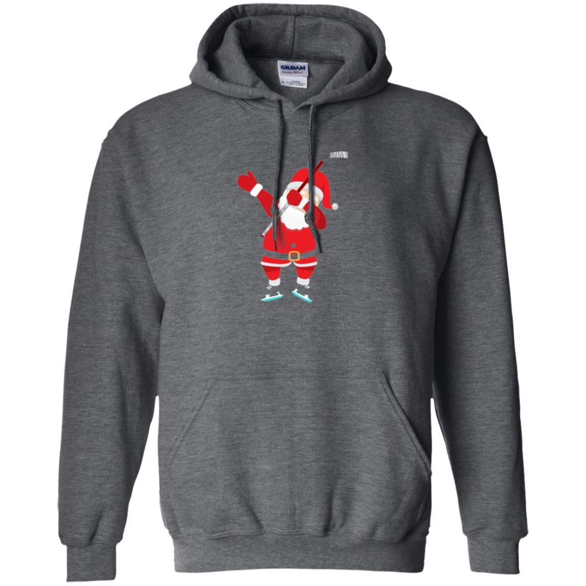 Christmas T-shirt Santa Claus Dabbing Hockey Dark Heather