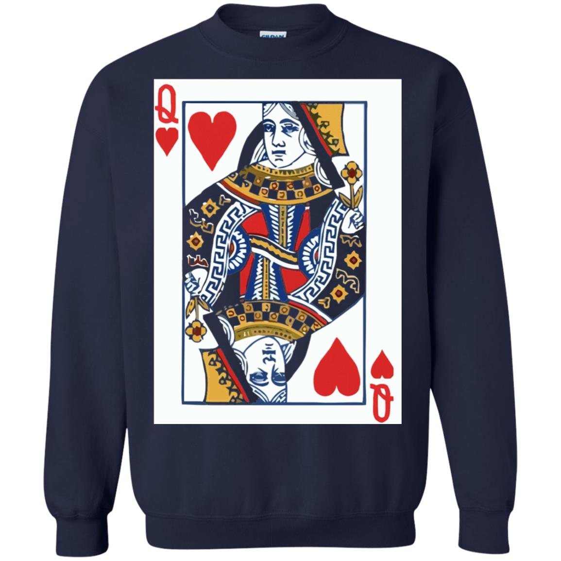 Valentines Day T-shirt Queen Of Hearts Cards Couple Navy