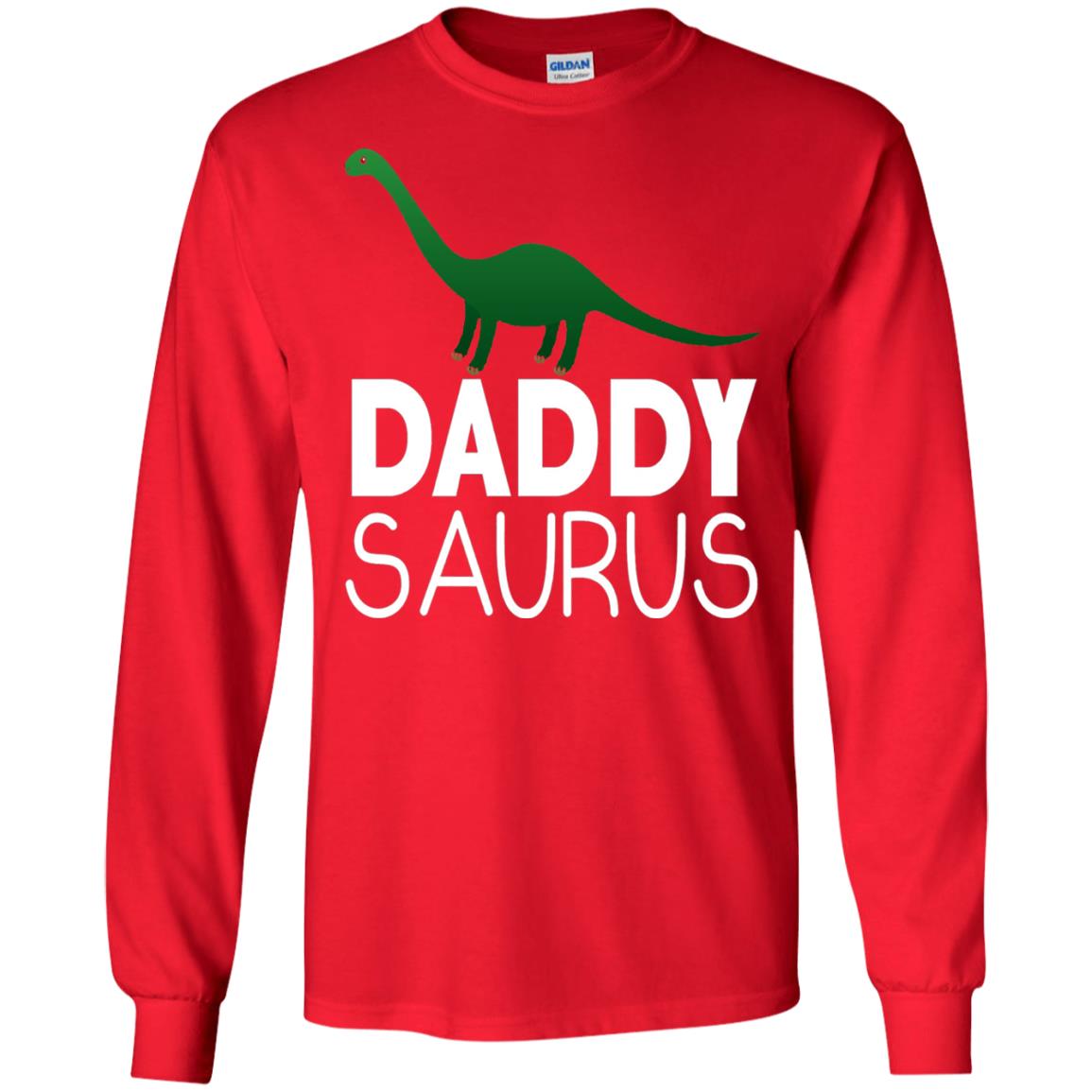Daddy Saurus Dinosaur Matching Daddy T-shirt Red