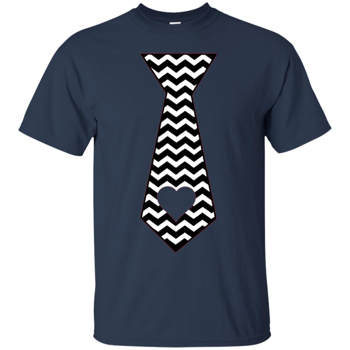 Valentines Day T-shirt Tie Heart Navy