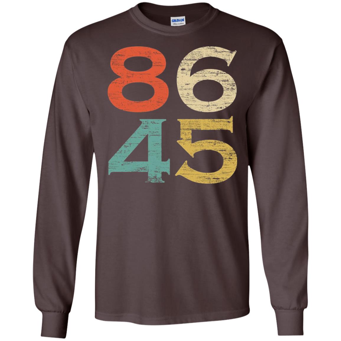 Classic Vintage Style 86 45 Anti Trump T-shirt Dark Chocolate