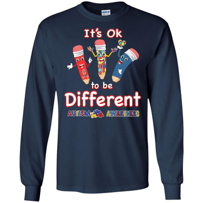 Its Ok To Be Different Autism Awareness T-shirt Navy