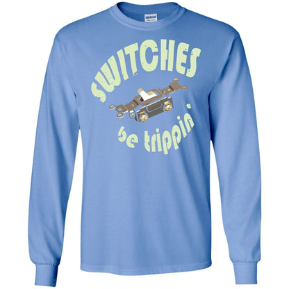 Electrician T-shirt Switches Be Trippin Carolina Blue