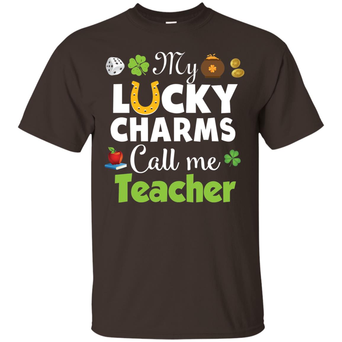 My Lucky Charms Call Me Teacher St Patricks Day T-shirt Dark Chocolate