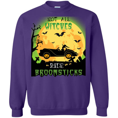 Not All Witches Ride Broomsticks Witches Drive Car Funny Halloween Shirt Purple