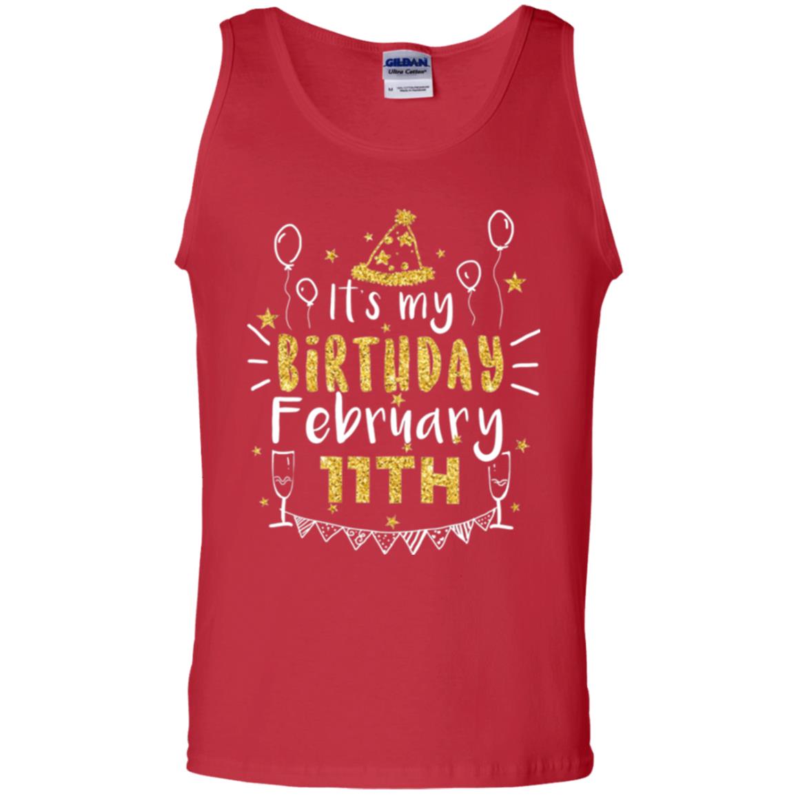 Birthday February 11th Party T-shirt It_s My Birthday Red