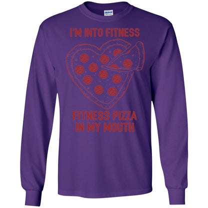 Pizza Lover T-shirt Fitness Pizza In My Mouth Purple