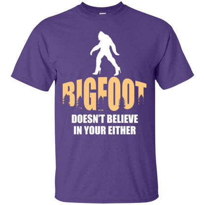 Bigfoot Doesn't Believe In Your Either T-shirt Purple