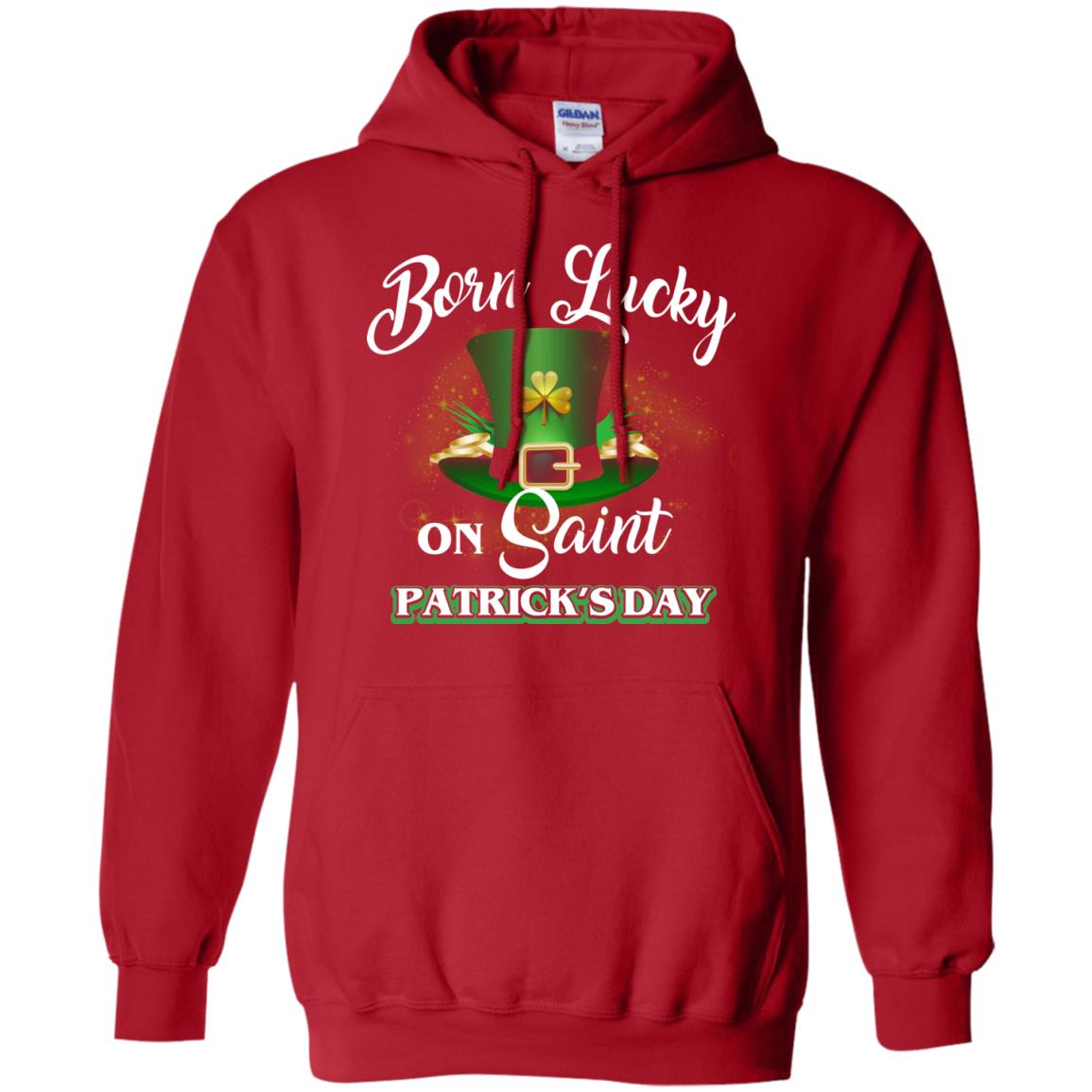 Born Lucky On Saint Patrick's Day T-shirt Red