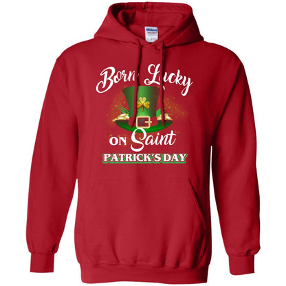 Born Lucky On Saint Patrick's Day T-shirt Red