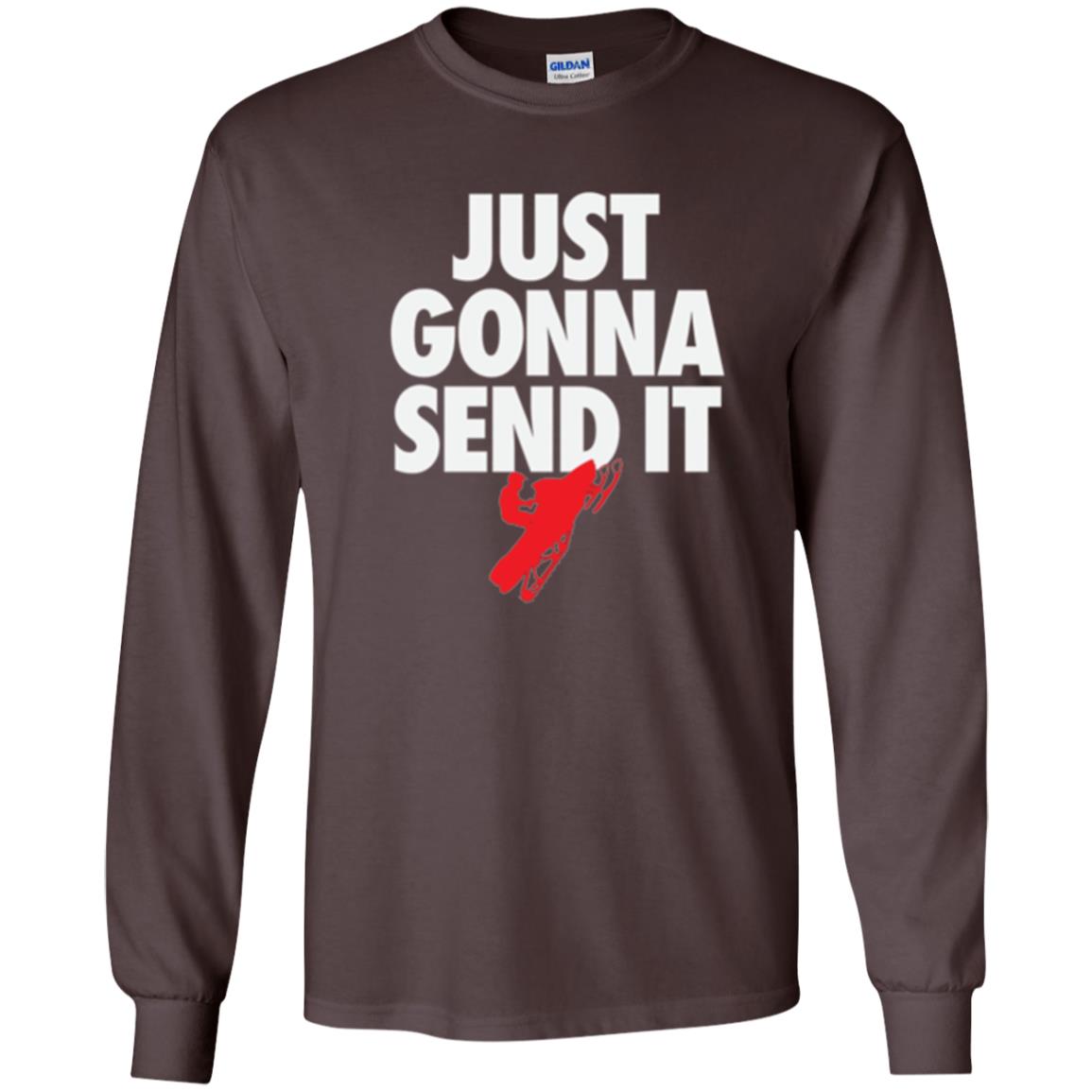 Snowmobile T-shirt Just Gonna Send It T-shirt Dark Chocolate