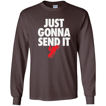 Snowmobile T-shirt Just Gonna Send It T-shirt Dark Chocolate