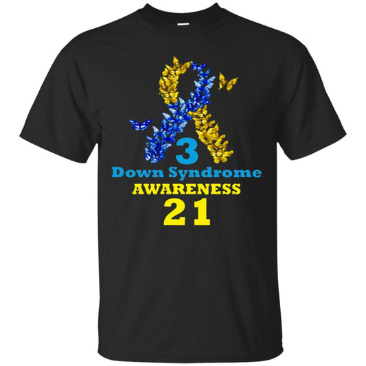Down Syndrome Awareness Shirt Blue And Yellow Ribbons Black