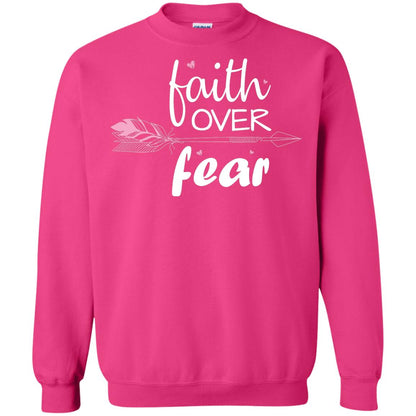 Faith Over Fear Arrow Christian Shirt Heliconia