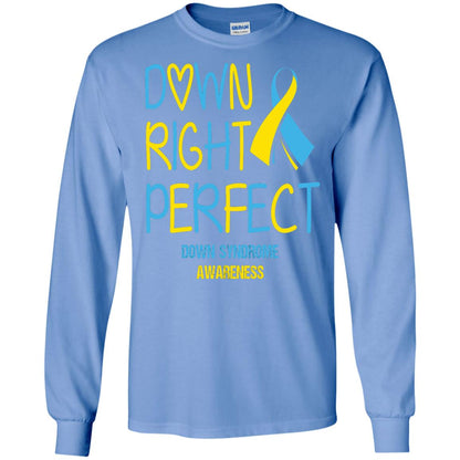 Down Right Perfect Down Syndrome Awareness T-shirt Carolina Blue