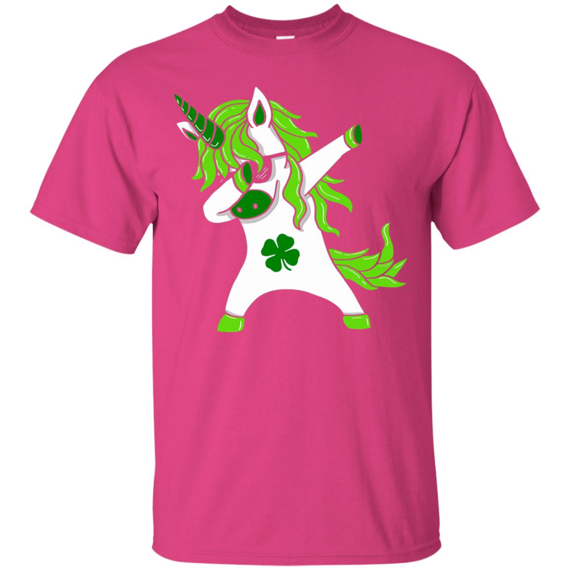 Dabbing Unicorn St Patricks Day Lepricorn T-shirt Heliconia